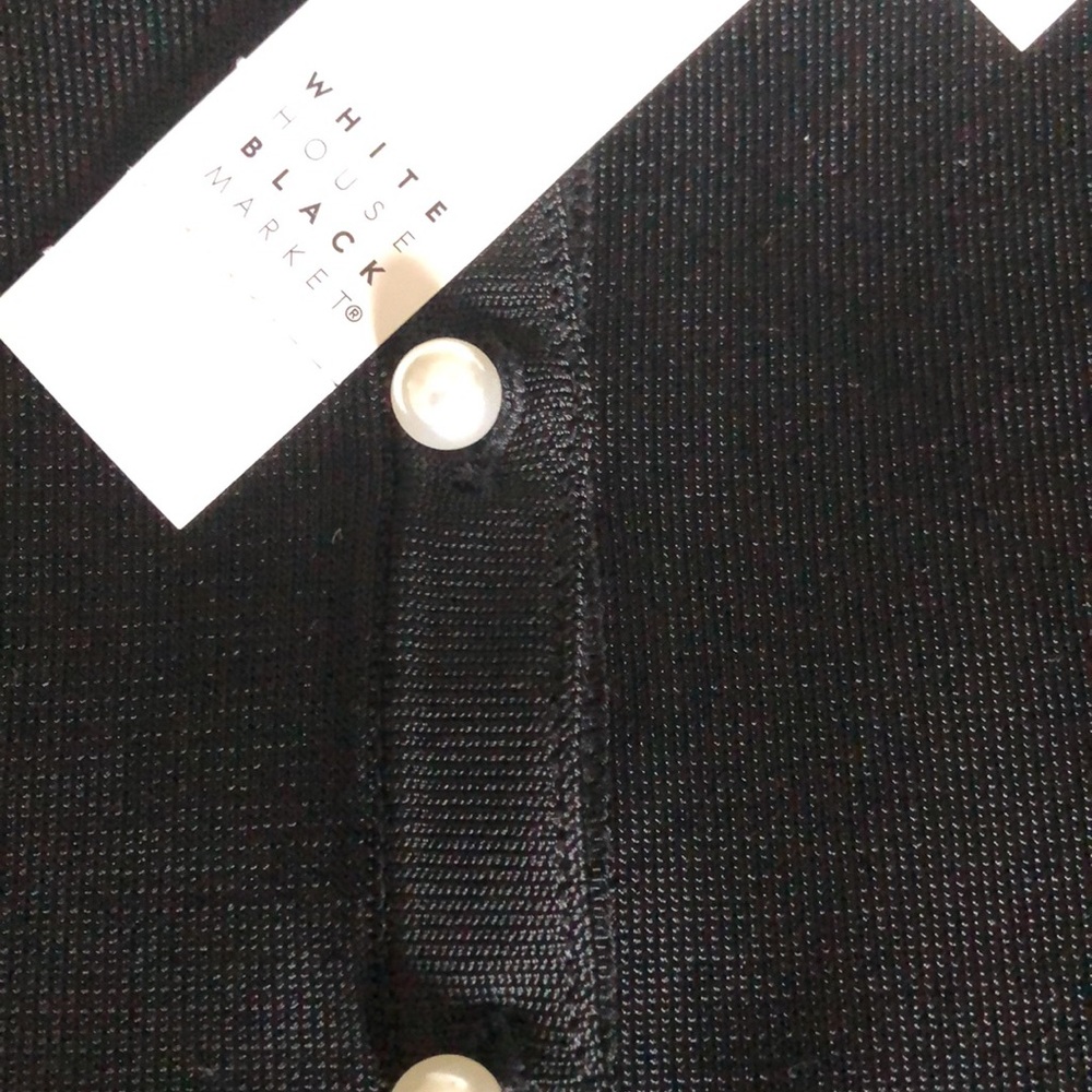 WHBM Cap sleeve cardigan in black with Pearl Buttons - Picture 8 of 9
